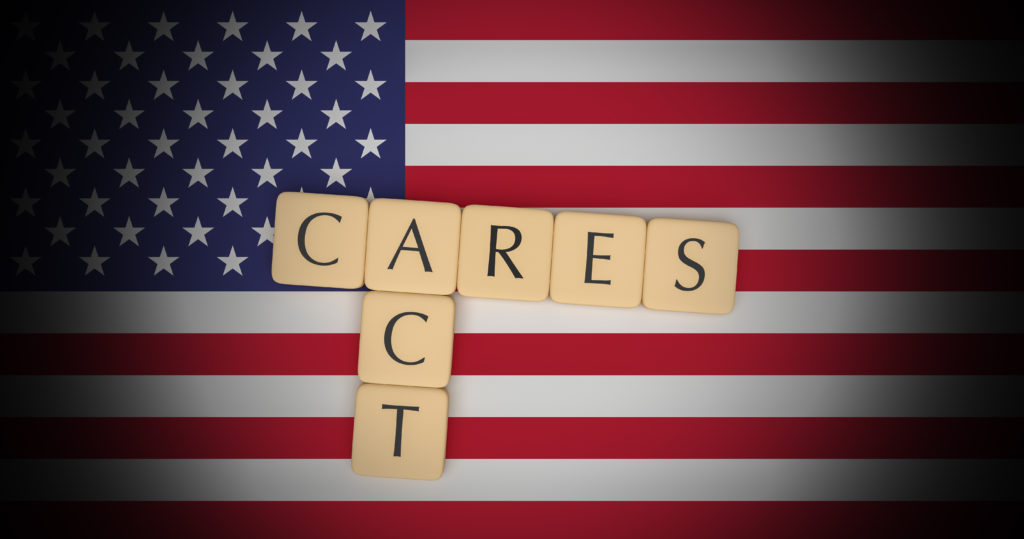 cares act picture with American flag